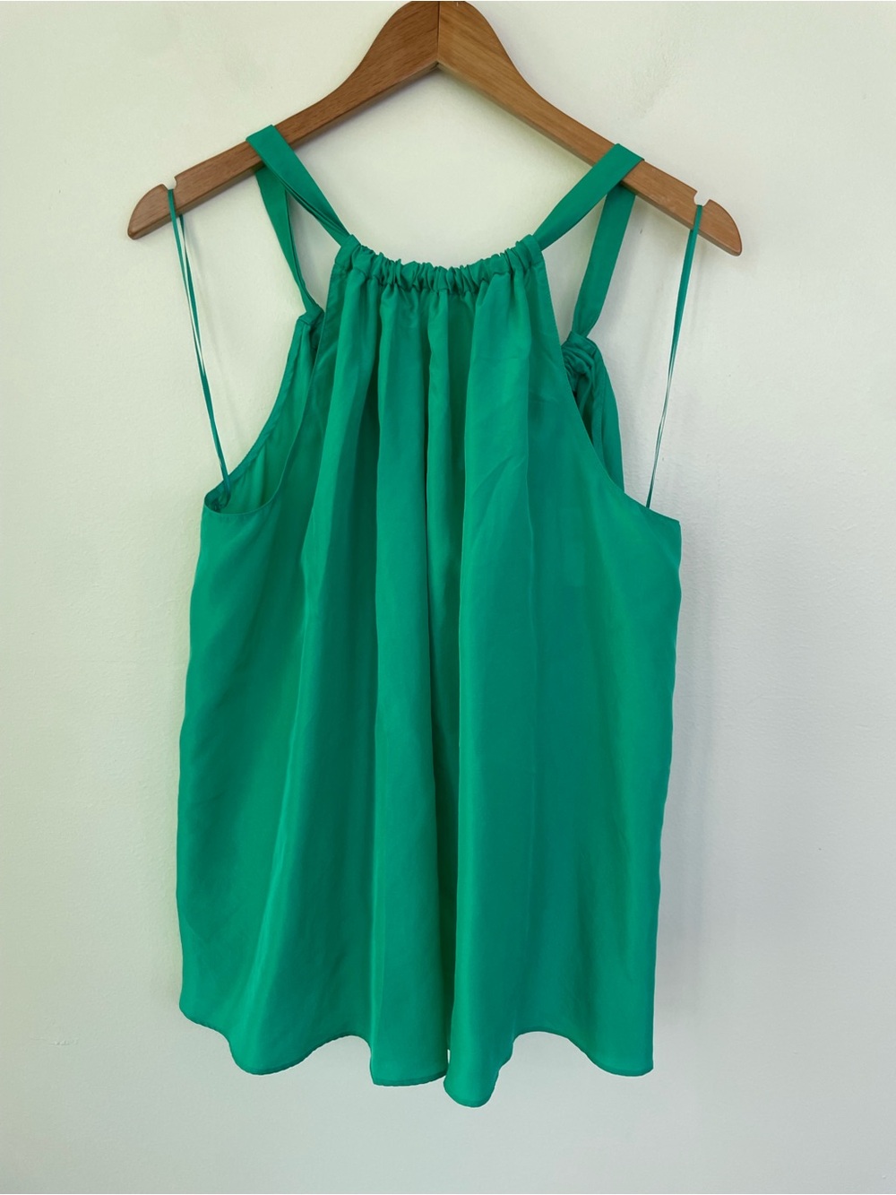 NWT Banana Republic Fino Silk Halter Top XL Cabana Green 100% Silk retail $150